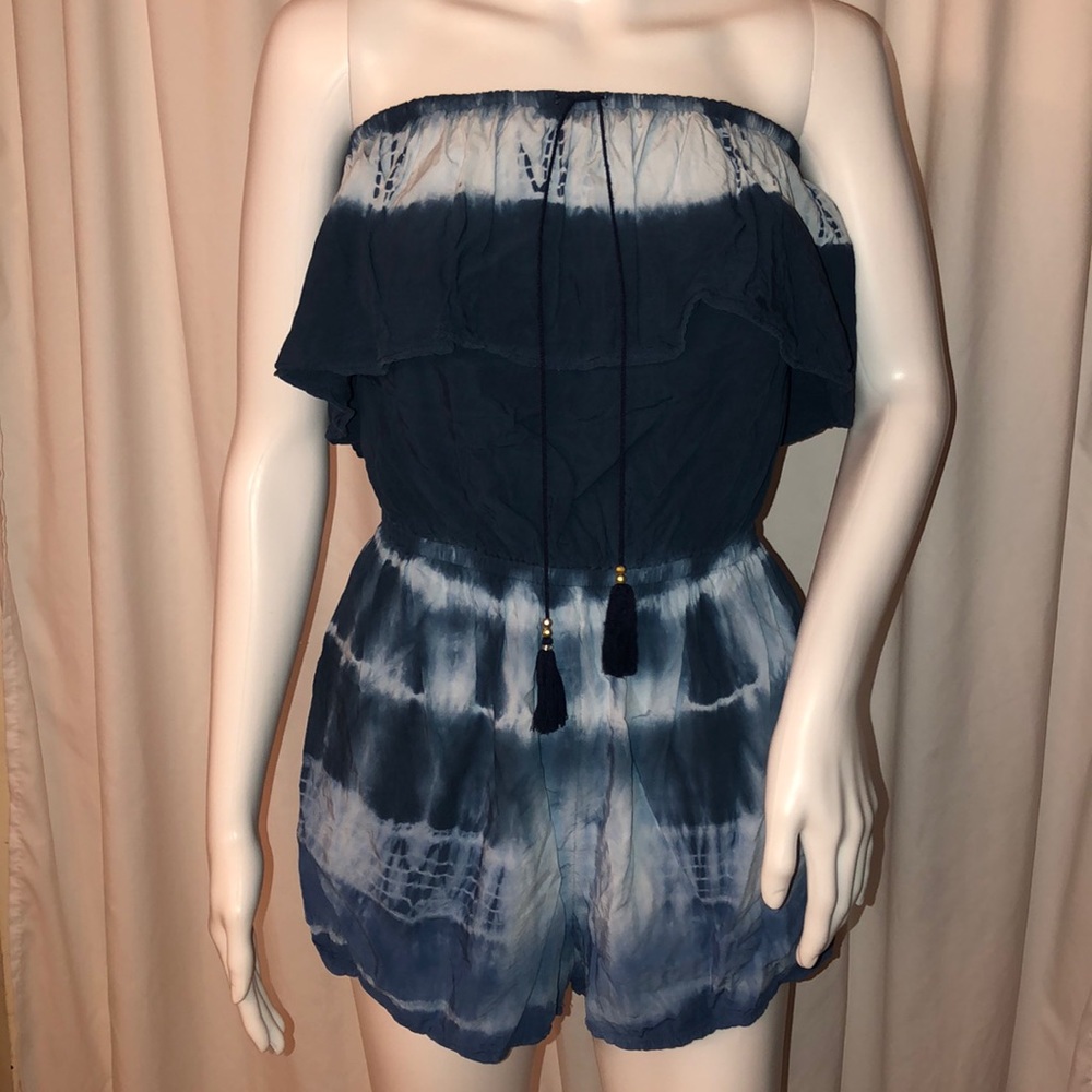EUC-American Eagle Tie-Dye Strapless Shorts Romper